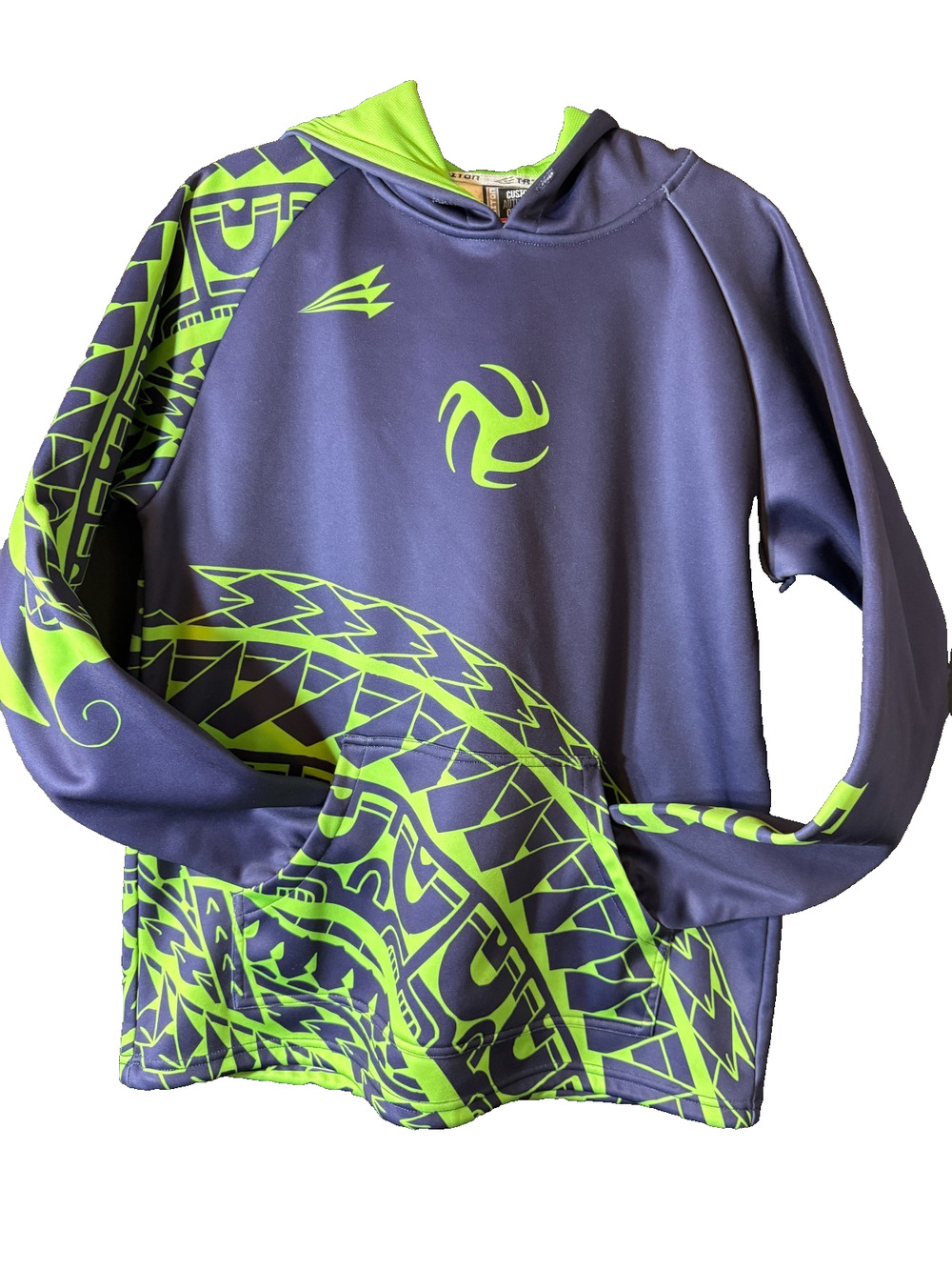 Edge Volleyball Hoodie youth M Blue Green team Triton Performance Pullover